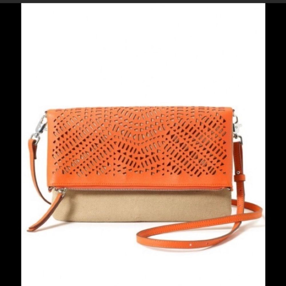 Orange Laser Cut Clutch Crossbody